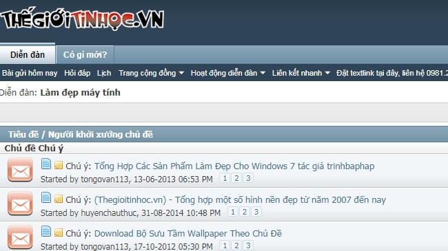 Top website diễn đàn công nghệ lớn nhất tại Việt Nam: Thegioitinhoc