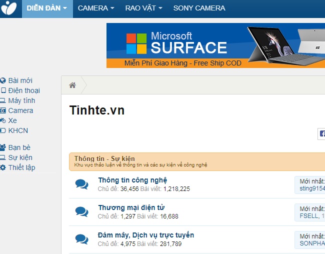 Top website diễn đàn công nghệ lớn nhất tại Việt Nam: tinhte