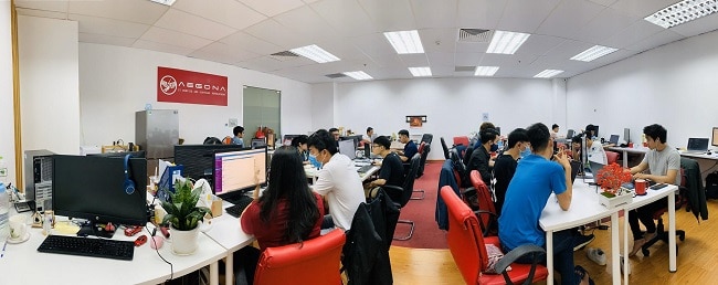 Văn phòng làm việc tại công ty phát triển phần mềm Aegona