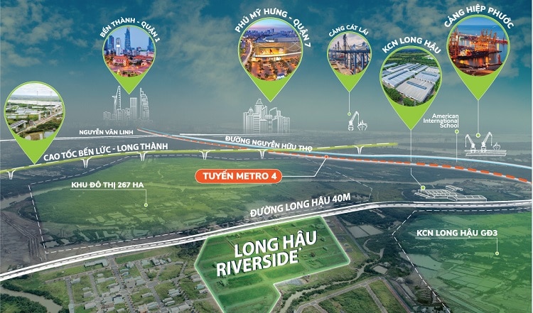 Dự án long hậu riverside - vị trị đắc đạo an sinh lý tưởng