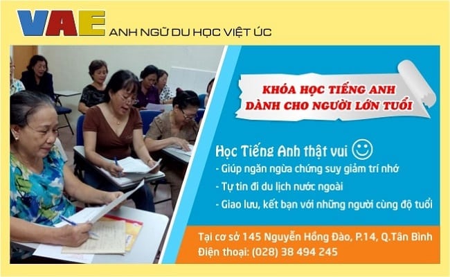 Khóa học cho người lớn tuổi tại Anh Ngữ Du Học Việt ÚC