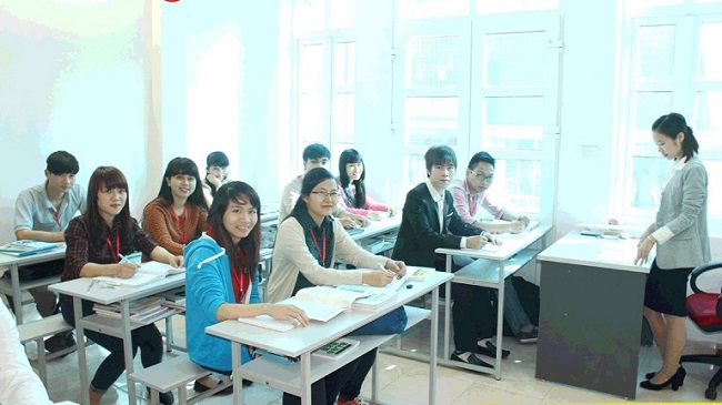 Lớp học tại Trung tâm Nhật ngữ Hoa Anh Đào