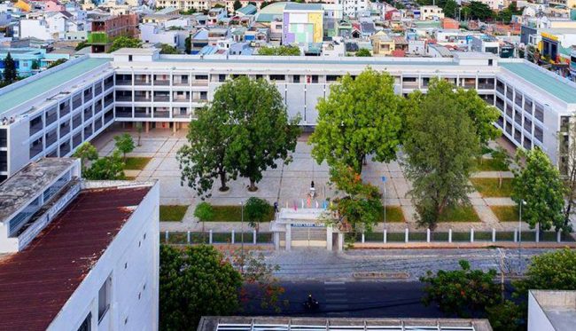 Ảnh chụp Trường THPT Phan Châu Trinh từ trên cao