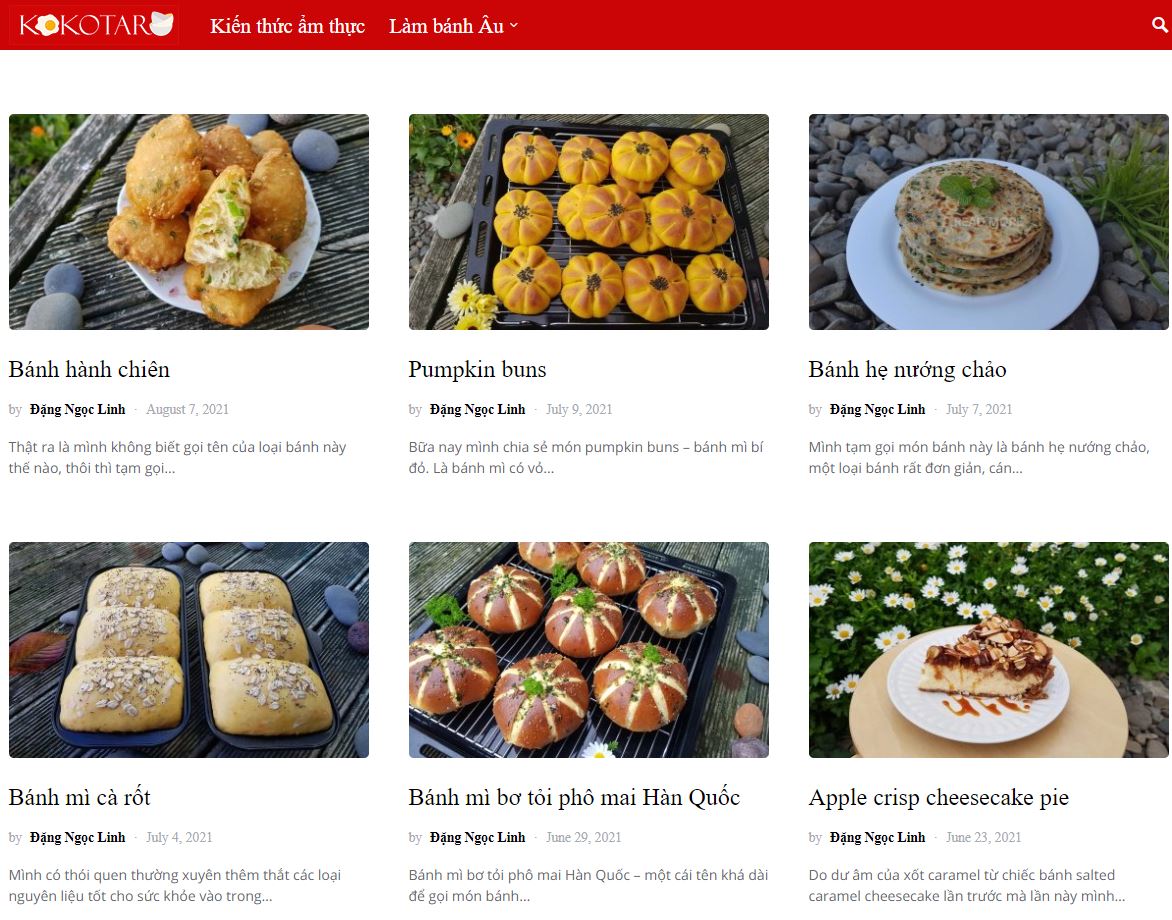 Website dạy làm bánh kokotaru.com