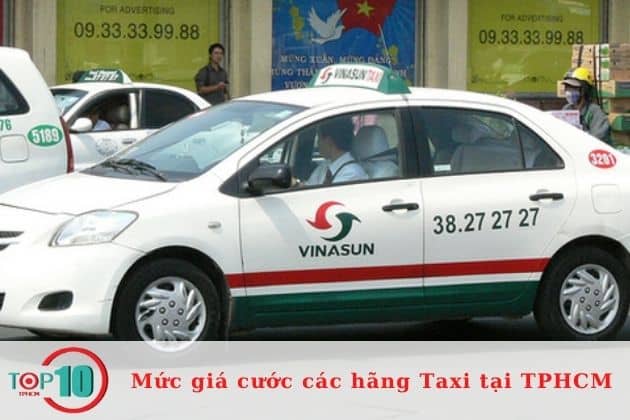 Giá cước Taxi VinaSun tại TPHCM| Nguồn: Vinasun