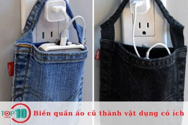 Làm túi đựng điện thoại với túi của quần jeans| Nguồn: Internet