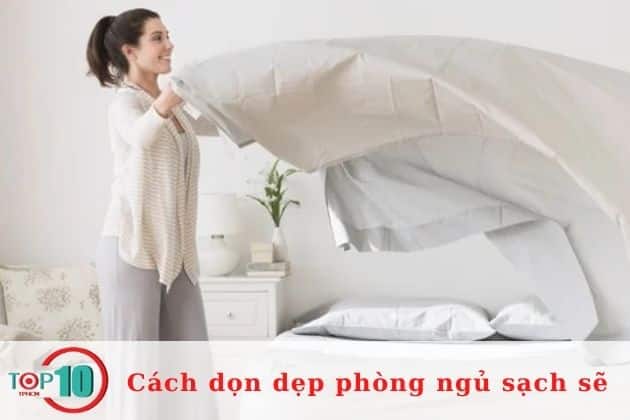 Thay ga gối, ga trải giường| Nguồn: Internet