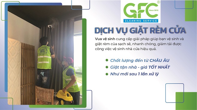 Công ty vệ sinh GFC Clean chuyên cung cấp dịch vụ giặt rèm cửa uy tín, chuyên nghiệp