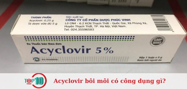 Acyclovir bôi môi sau phun xăm 