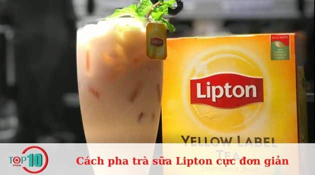 Pha trà sữa Lipton đá