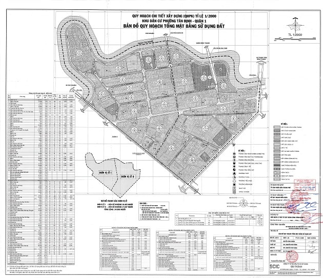 Bản đồ quy hoạch sử dụng đất phường Tân Định quận 1