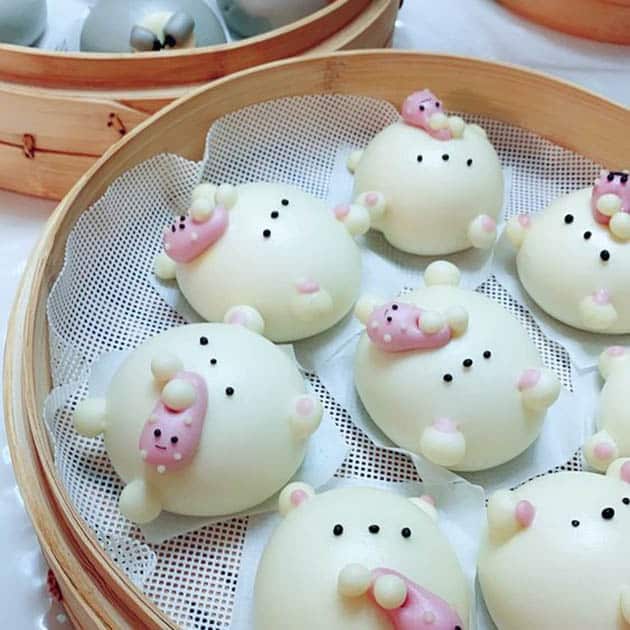 Bánh bao trắng mịn đáng yêu