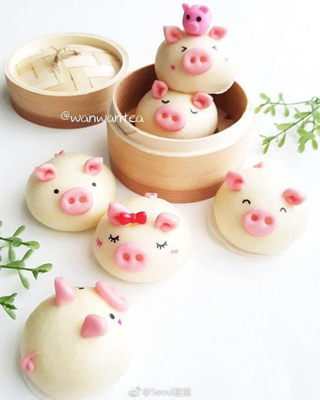 Hình ảnh bánh bao của bé heo dễ thương