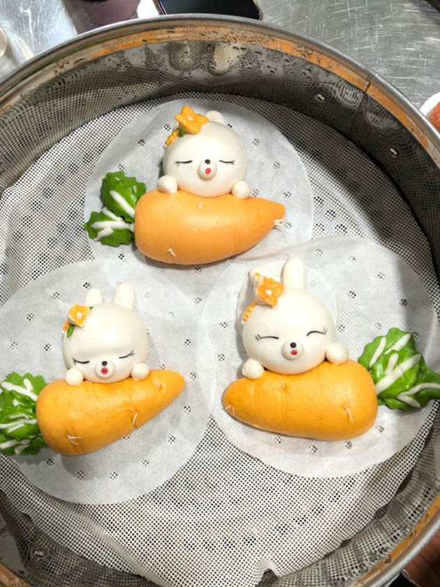 Bánh bao hình con thỏ xinh xắn