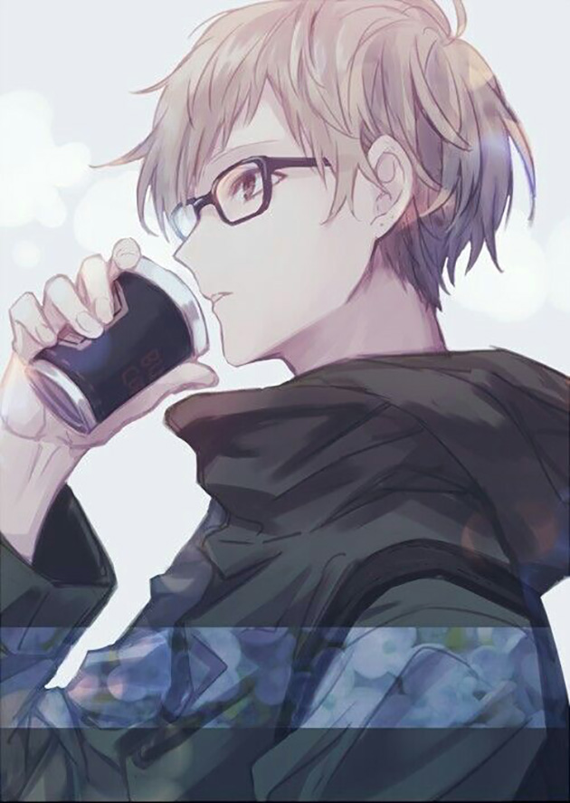 Ảnh trai anime lạnh lùng đang nhâm nhi cốc cà phê