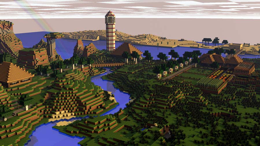 Please make the iconic Minecraft wallpaper that's called 