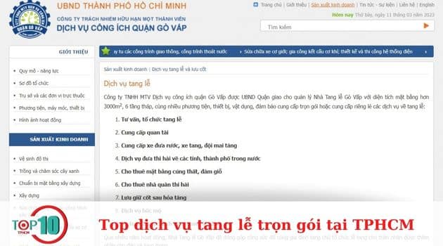 Công Ty Tnhh Mtv Dịch Vụ Công Ích Quận Gò Vấp