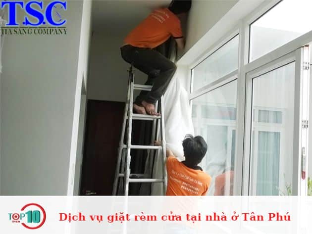 Dịch vụ giặt rèm cửa tại nhà ở Tân Phú