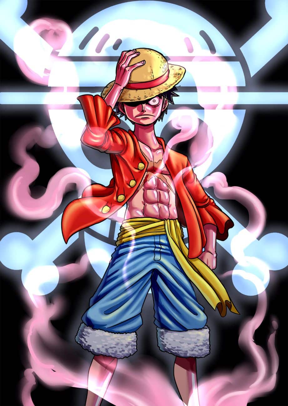 Ảnh anime One Piece Luffy đội nón ngầu nhất.
