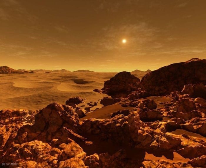Hình ảnh mặt trời chụp từ sao Hỏa.