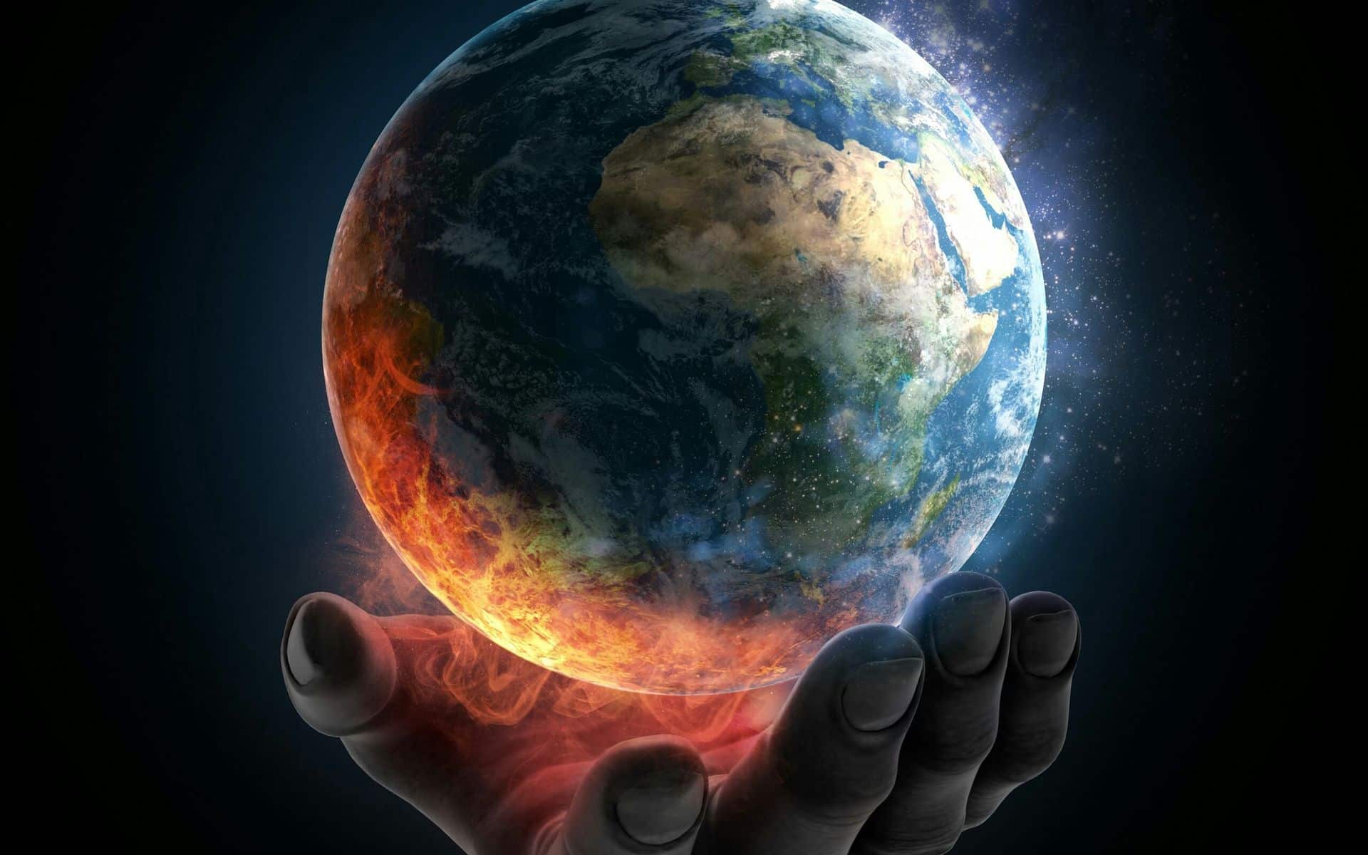 Hình ảnh Trái Đất nóng lên dưới bàn tay của con người.