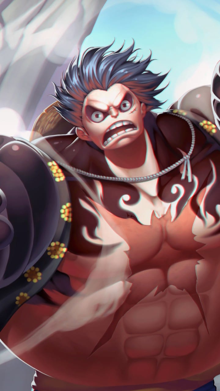 Hình Luffy mũ rơm thức tỉnh gear 5. 