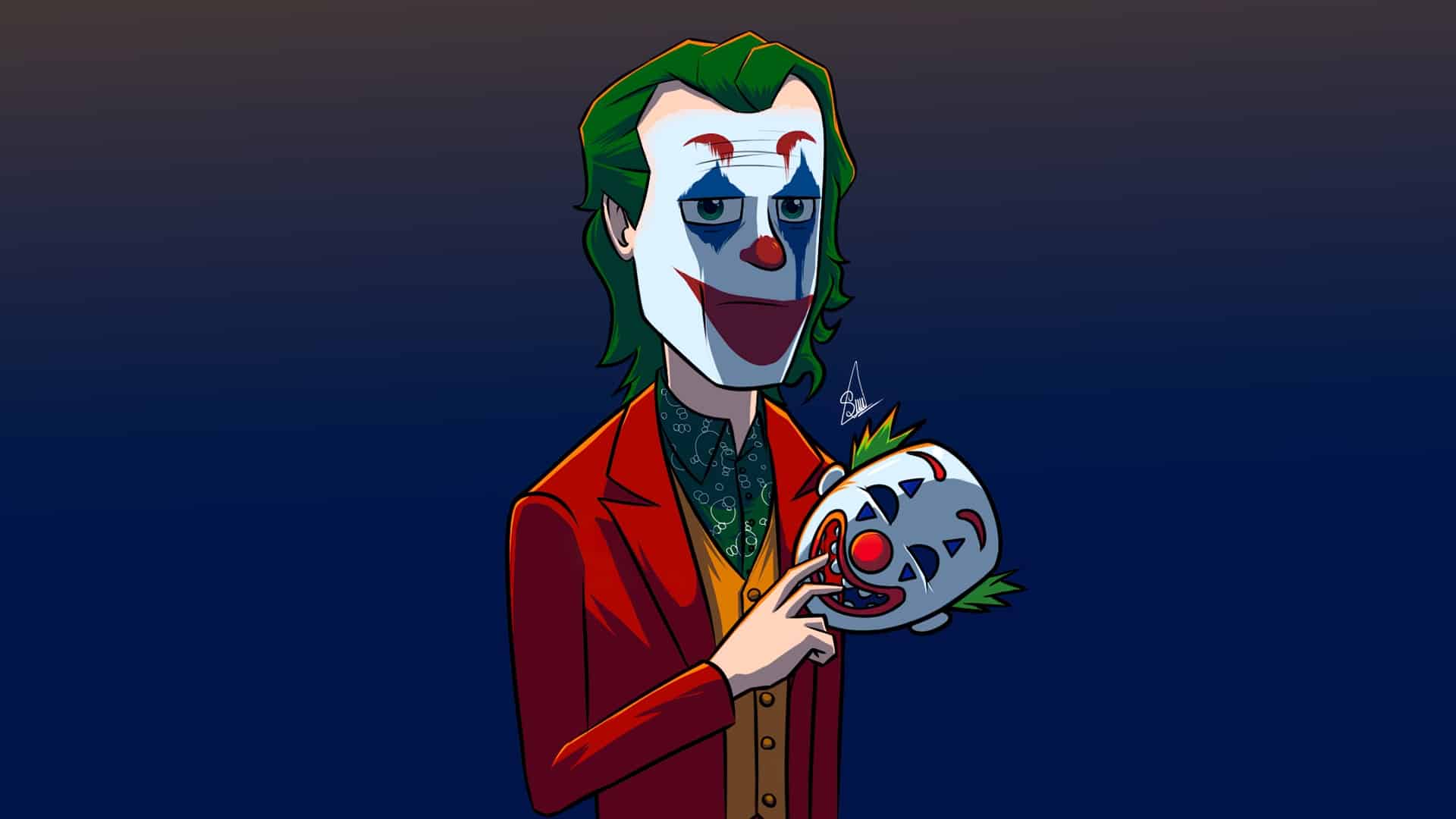 Ảnh vẽ Joker ngầu và hài hước.