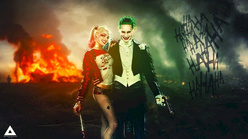 Hình ảnh thể hiện chuyện tình của Joker và Harley Quinn.