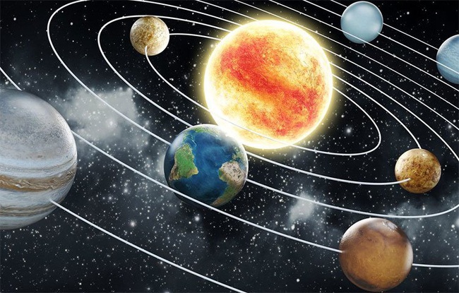Hình nền Nền Một Hình ảnh động Của Hệ Mặt Trời Nền, Mô Hình Minh Họa 3d Của  Một Hệ Mặt Trời Với Các Hành Tinh Quay Quanh, Hình Dạng Hình Học