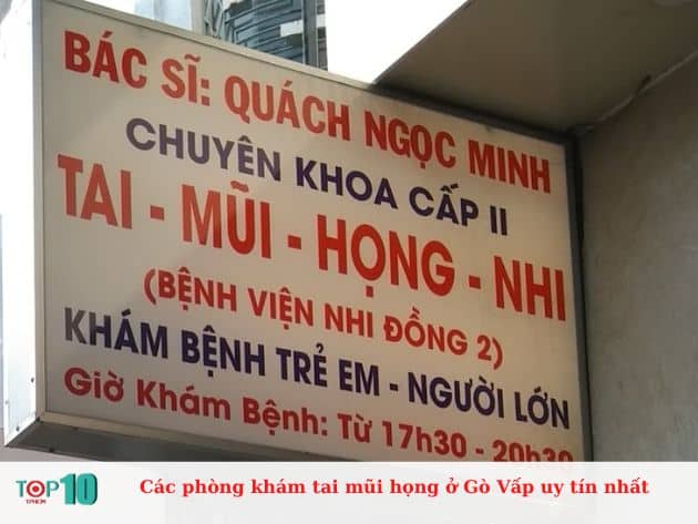  Các phòng khám tai mũi họng ở Gò Vấp uy tín nhất