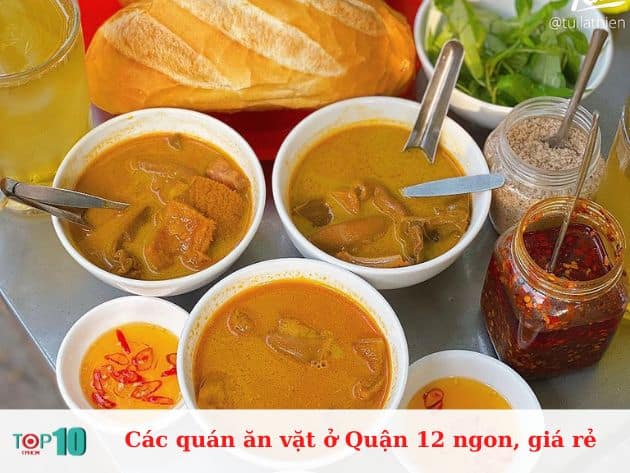 Các quán ăn vặt ở Quận 12 ngon, giá rẻ