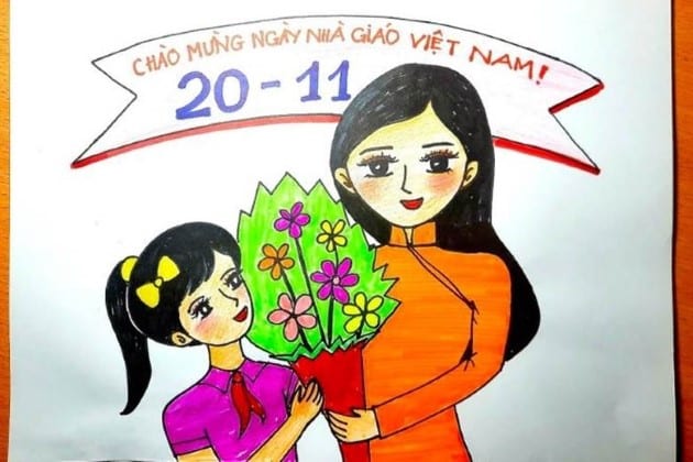 Hình ảnh vẽ ngày nhà giáo việt nam