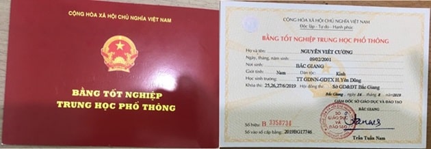 Bằng tốt nghiệp THPT (bằng cấp 3)