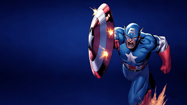 Hình ảnh tạo hình Captain America trong comic.