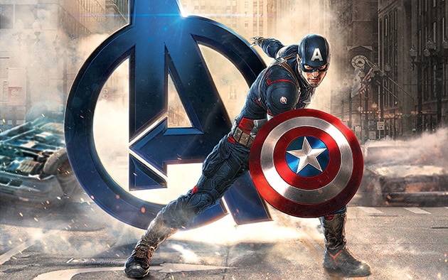 Lưu ngay về máy ảnh nền Captain America tạo dáng siêu anh hùng.