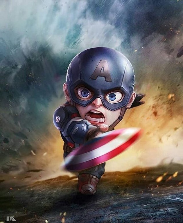 Ảnh chibi Captain America dễ thương.