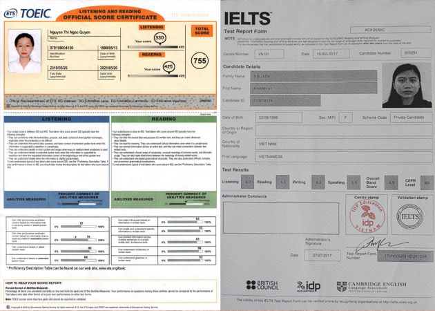 Bằng TOEIC và IELTS cái nào tốt hơn?