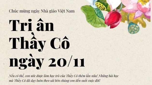 Hình ảnh thiệp chúc mừng ngày nhà giáo Việt Nam