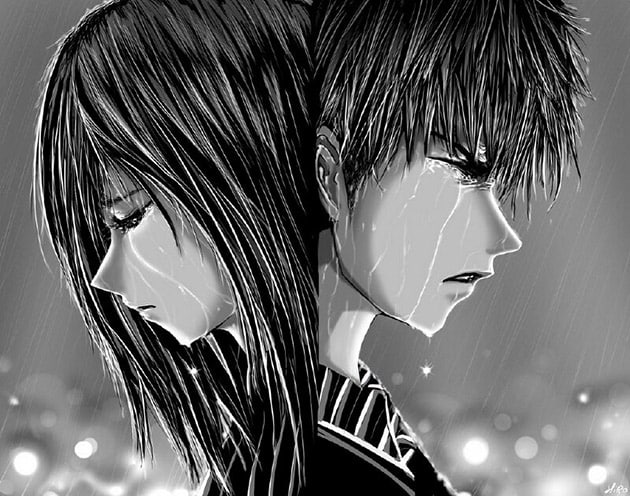 Hình ảnh anime nữ khóc sau khi chia tay, đau khổ trong tình yêu.