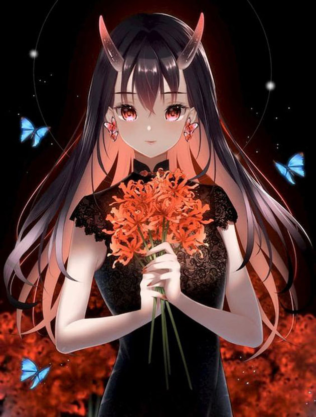 Hình ảnh anime hoa bỉ ngạn đỏ - hồi ức đau thương.