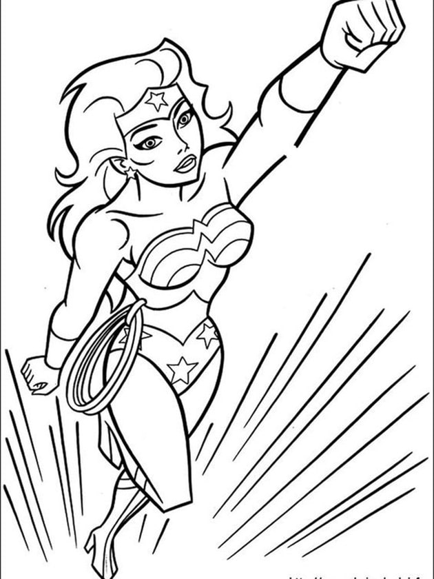 Tô màu Wonderwoman, cô nàng siêu anh hùng chiến đấu vì công lý và chính nghĩa.