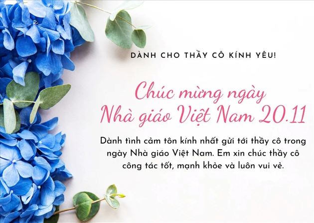 Hình ảnh thiệp chúc mừng ngày nhà giáo Việt Nam