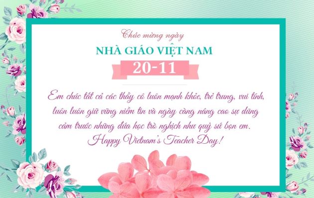 Hình ảnh thiệp chúc mừng ngày nhà giáo Việt Nam