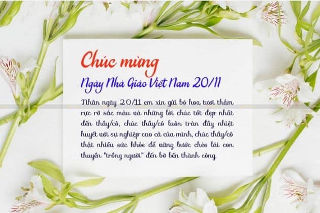 Hình ảnh thiệp chúc mừng ngày nhà giáo Việt Nam