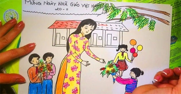 Hình ảnh vẽ ngày nhà giáo việt nam