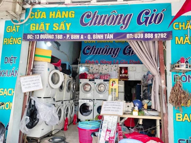 Giặt sấy chuông gió