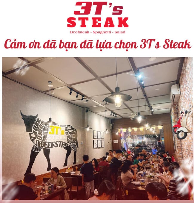 Tại 3T’s Steak luôn chào đón khách hàng mỗi khi ghé thăm