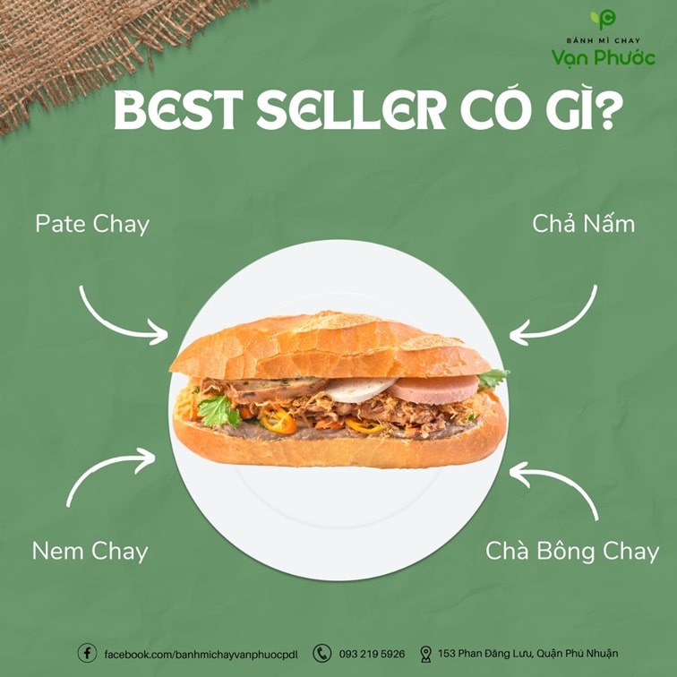 Cửa hàng bánh mì chay ngon tại Q Phú Nhuận