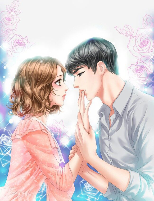 Hình anime tình yêu ngọt ngào của đôi trai gái.