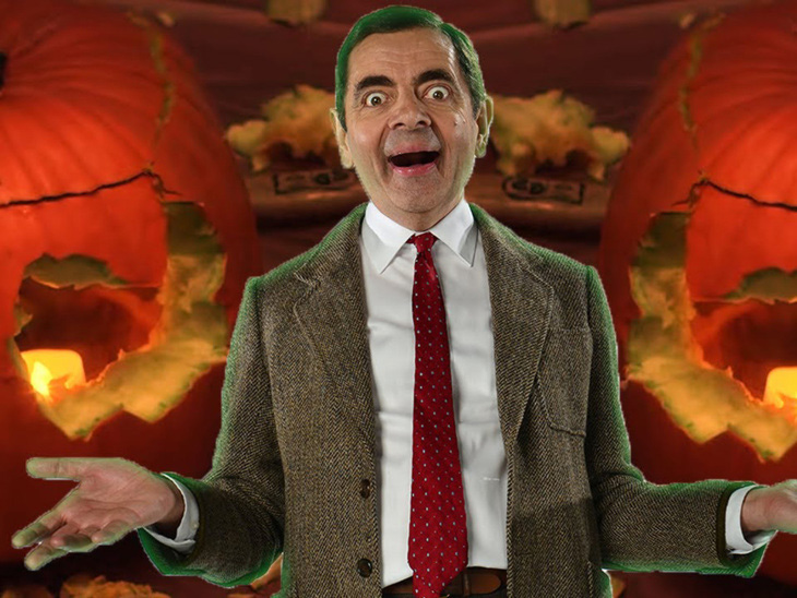 Ảnh meme Mr Bean chào mừng Halloween.